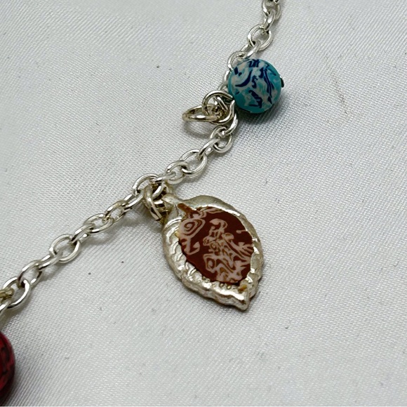 Viva, Silver Charm Necklace, Tree, Dove, Leaf, Beads - Picture 5 of 8